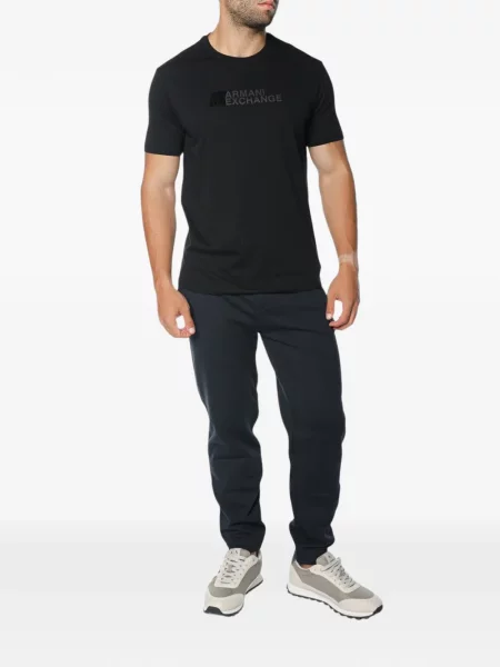 Spodnie Armani Exchange do biegania ze sznurkiem niebieskie