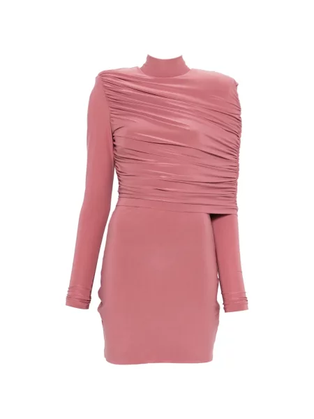 Mały sukienka mini Mitiliane Couture drapowana garniturowa różowa