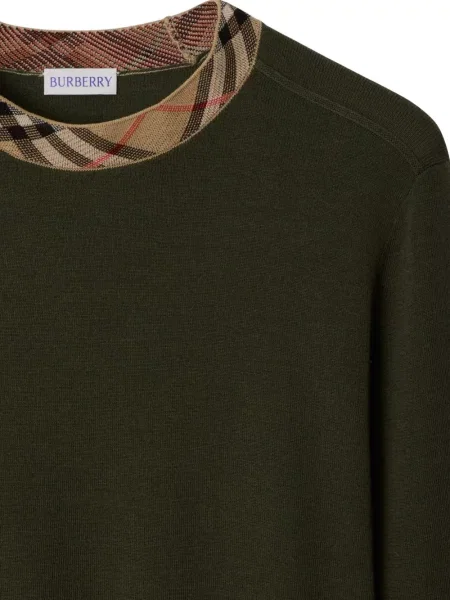 Vuneni džemper Burberry karirani smeđa