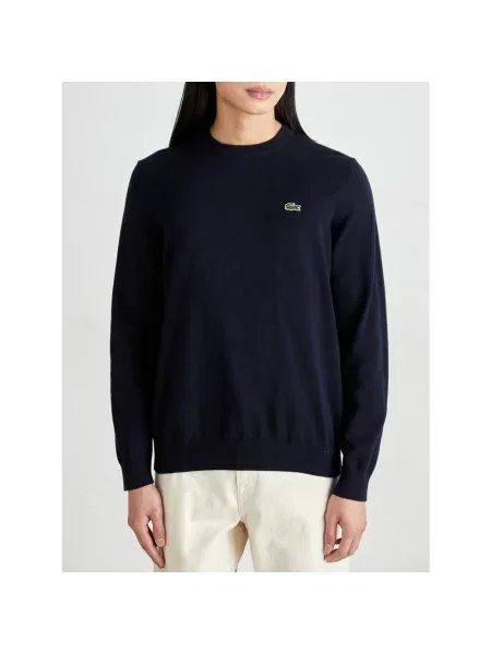 Sweter o kroju regular fit z mieszanki bawełny Lacoste niebieski