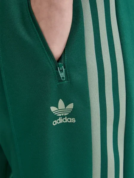 Pantaloni palazzo Adidas cu dungi plisat cu imagine albastru