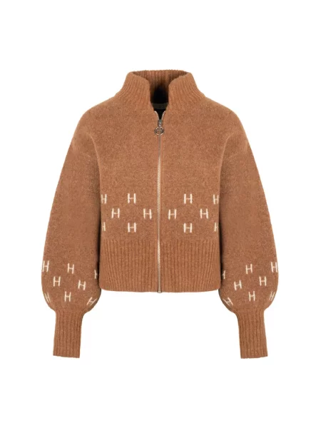 Sweter Hést z kapturem brązowy