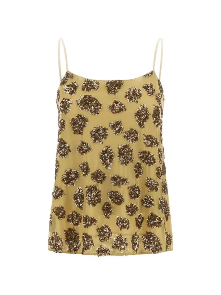Top Herno cu paiete cu model leopard verde