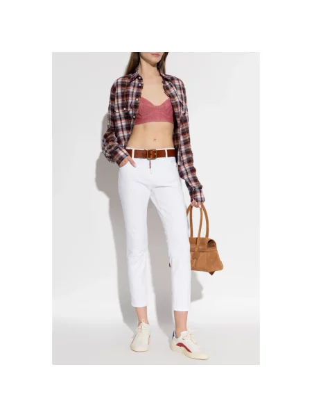 Jeansy Dsquared2 typu teddy białe