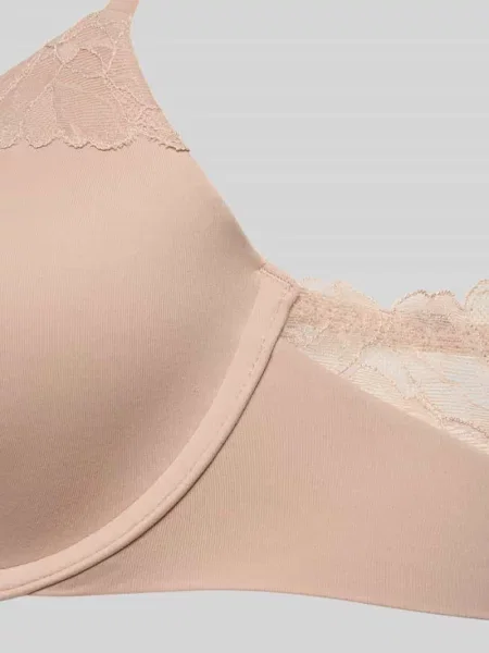 Biustonosz o kroju regular fit z obszyciem koronką model ‘Cove’ Calvin Klein Underwear beżowy