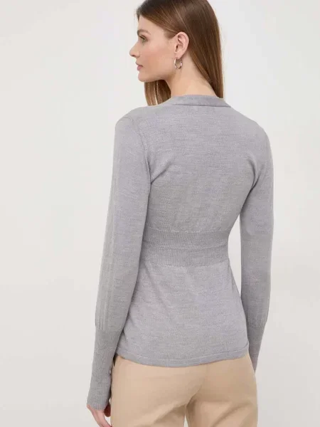 Max Mara Leisure gyapjú póló és kardigán szürke