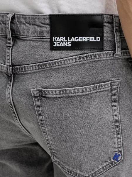Blugi Karl Lagerfeld Jeans cu autograf gri