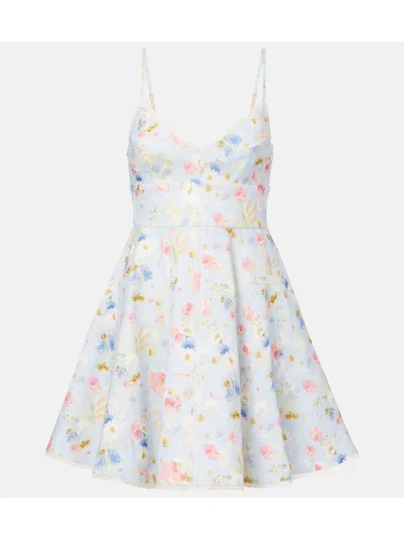 Rochie Zimmermann de in cu model floral albastru