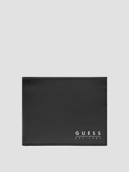Кожаный кошелек Guess черный
