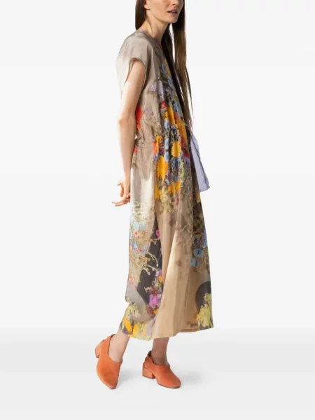 Rochie midi Anntian cu model floral cu imagine