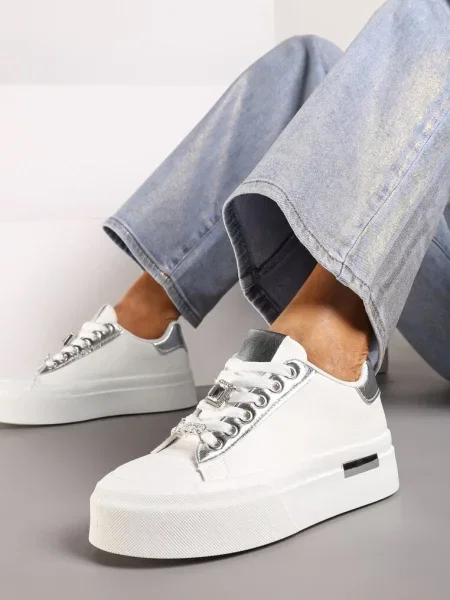 Sneakerși Inny argintiu