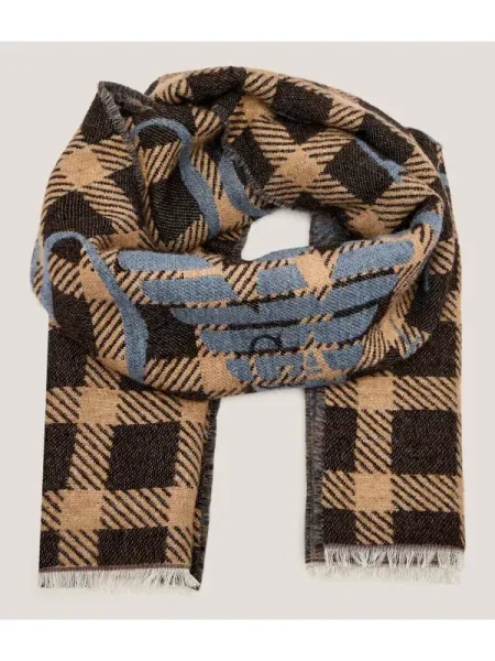 Emporio Armani Șal cu adaos de lână bej