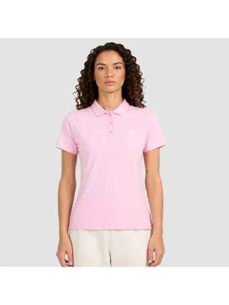KOSZULKA POLO 4F BAWENIANA T-SHIRT Z KOŁNIERZYKIEM różowa