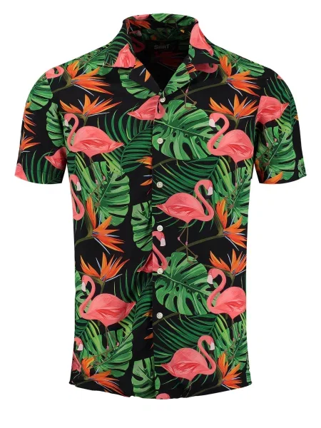 Key Largo Cămașă Keys verde / portocaliu / roz negru