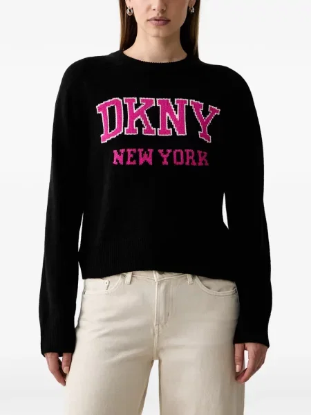 Pulover Dkny cu autograf negru