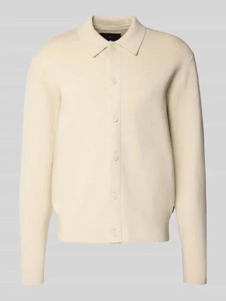 Kurtka z dzianiny z kołnierzykiem typu kent model ‘MILANO’ Jack & Jones Premium biała