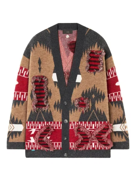 Kardigan Alanui s třásněmi hnědý