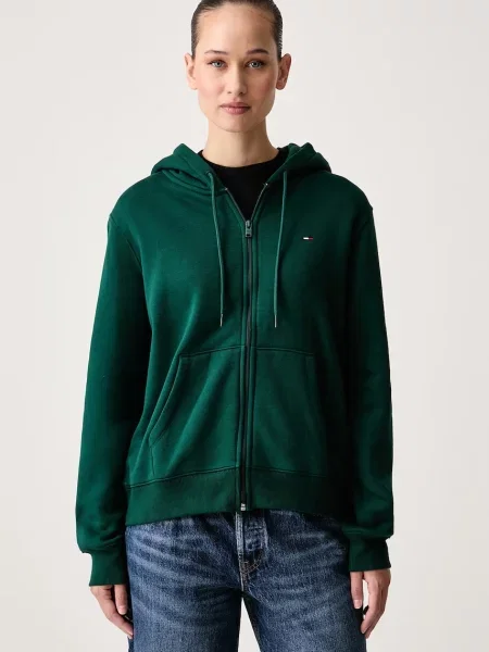 Tommy Jeans Hanorac Flag închis verde