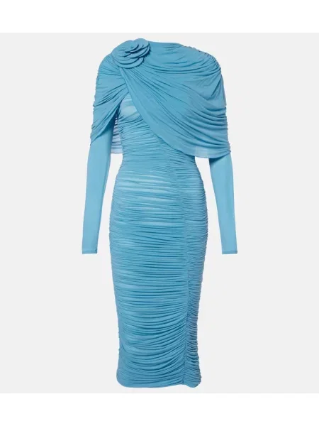 Sukienka midi Magda Butrym w kwiatki do kolan garniturowa niebieska