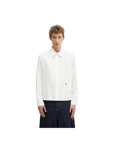 Ader Error koszula z domieszką lnu SHIRT regular z kołnierzykiem klasycznym biały