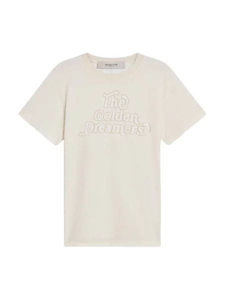 Lniana koszulka Golden Goose biała