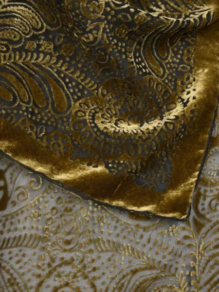 Batic Etro de catifea cu model paisley verde