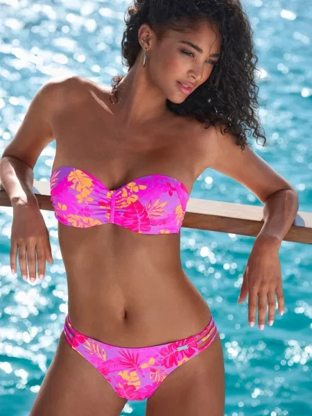 VENICE BEACH Bikinový top orgovánová / pastelovo oranžová ružová