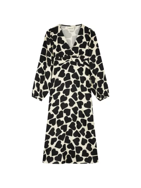 Rochie midi Fabienne Chapot cu imagine cu decolteu în V cu motiv cu inimi