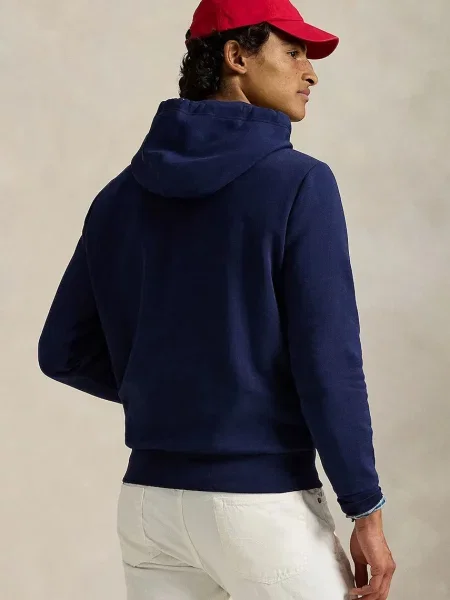 Polo Ralph Lauren bluza z kapturem z aplikacją granatowy