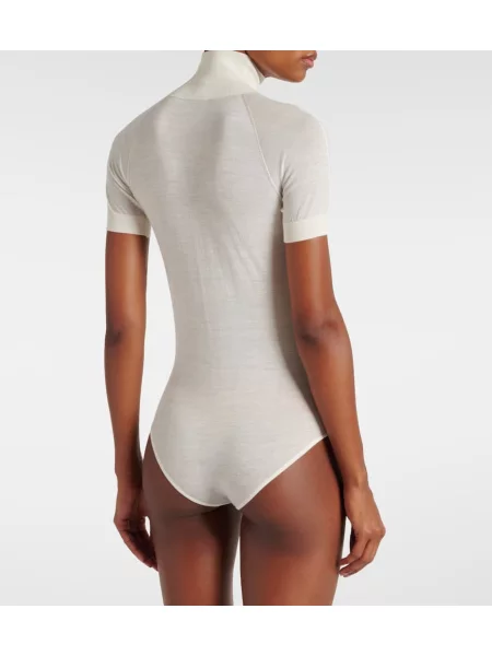 Body Alaïa de lână alb