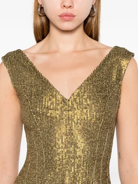 Rochie mini Norma Kamali de costum auriu