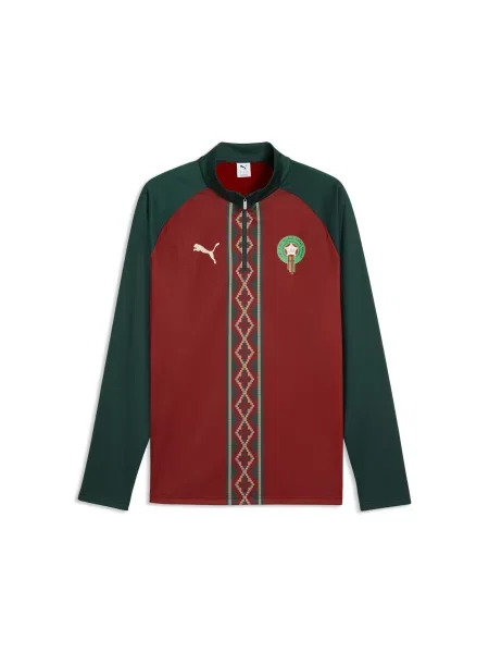 PUMA koszulka na rozgrzewkę Maroka z zamkiem Akcesoria S czerwony