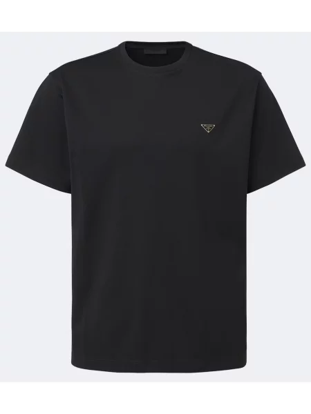 Tricou Prada din jerseu cu autograf negru