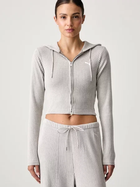 Puma hanorac cu și glugă pentru femei Essentials Ribbed bej