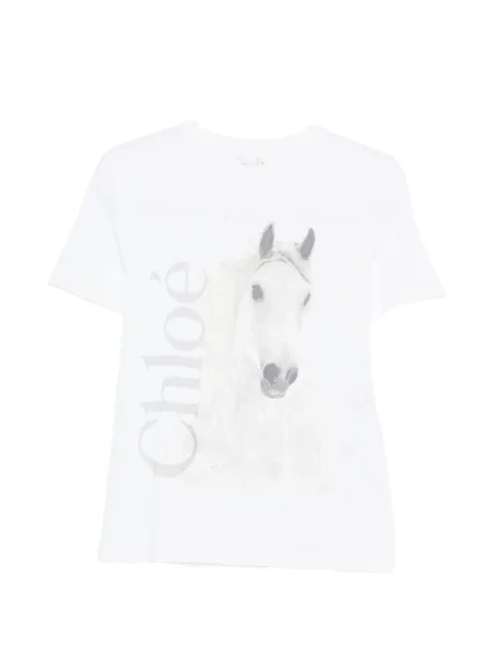 Tricou Chloé cu imagine alb