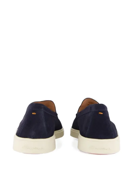 Pantofi loafer Santoni din piele de căprioară albastru