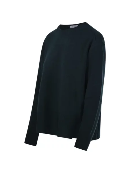 Pulover Beyou cu decolteu rotund verde