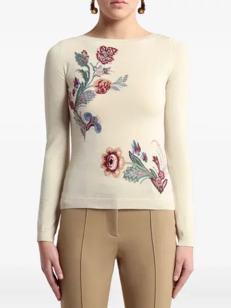 Pulover Etro cu model floral din jacard