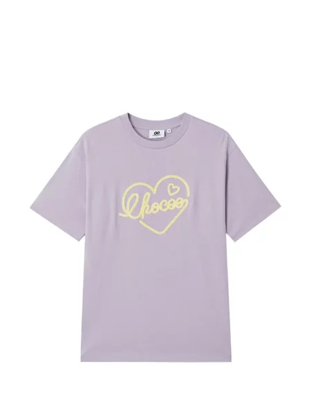 Tricou Chocoolate cu motiv cu inimi violet