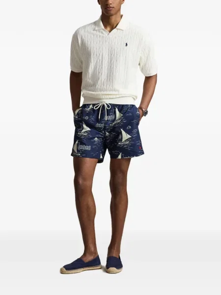 Șosete Polo Ralph Lauren cu model herringbone cu broderie plasă albastru