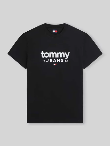 T-shirt o kroju relaxed fit z czystej bawełny z napisem z logo Tommy Jeans czarna