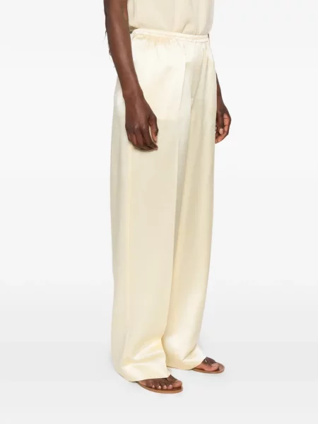 Pantaloni Soft Goat de mătase galben