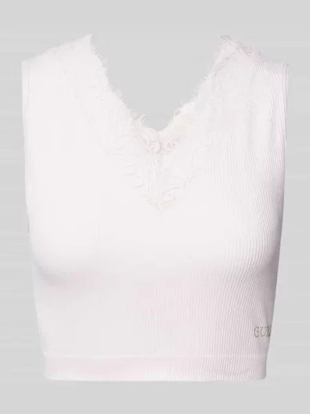 Krótki top Guess różowy