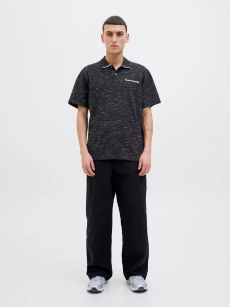 JACK & JONES Tričko JCOLogan Inject čierna melírovaná biela