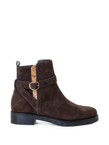 Botine Alviero Martini 1° Classe din piele de căprioară cu cataramă cu bretele maro
