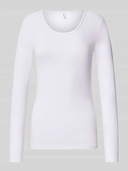 Nowoczesny krój t-shirt z mieszanka bawełny model LIVE LOVE' Only biała