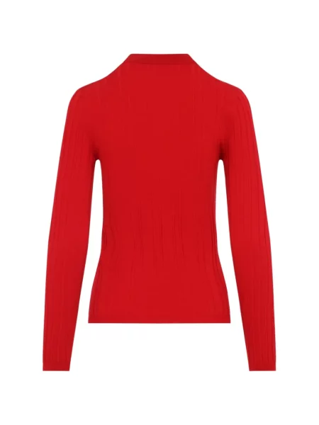 Lung tricou polo Prada tricotate roșu
