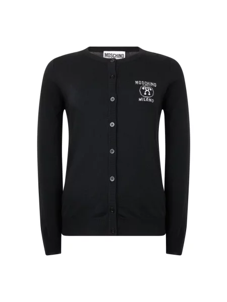 Kardigan Moschino wełniany elegancki czarny