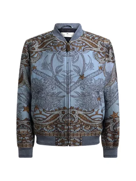 Geacă bomber Etro din jacard albastru
