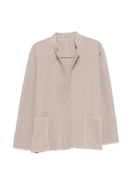 Cardigan Homme Plisse Issey Miyake tricotate cu model herringbone